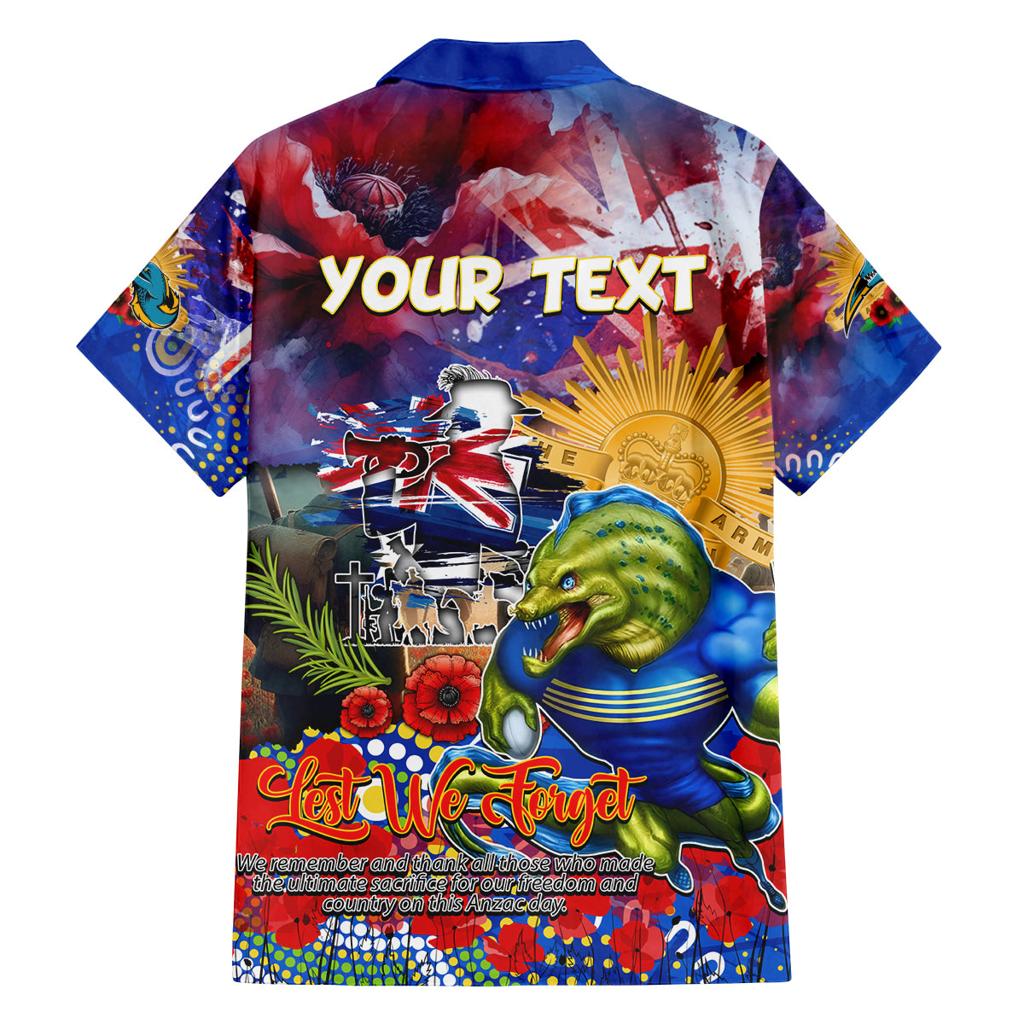 Personalised Australia Rugby Eels ANZAC Family Matching Summer Maxi Dress and Hawaiian Shirt Parramatta Scratch Style