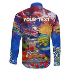 Personalised Australia Rugby Eels ANZAC Family Matching Summer Maxi Dress and Hawaiian Shirt Parramatta Scratch Style