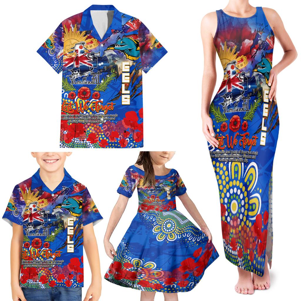 Personalised Australia Rugby Eels ANZAC Family Matching Tank Maxi Dress and Hawaiian Shirt Parramatta Scratch Style