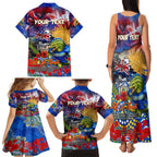 Personalised Australia Rugby Eels ANZAC Family Matching Tank Maxi Dress and Hawaiian Shirt Parramatta Scratch Style