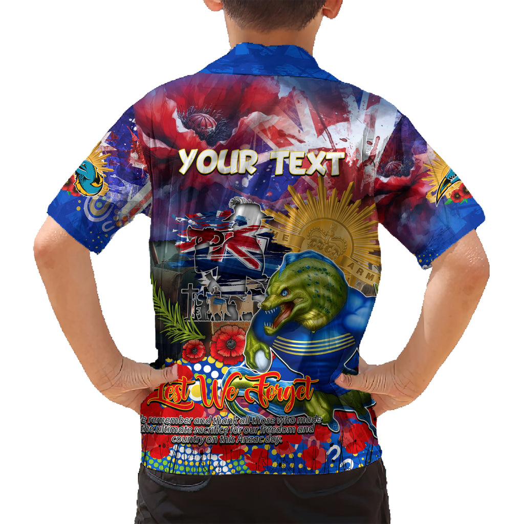 Personalised Australia Rugby Eels ANZAC Hawaiian Shirt Parramatta Scratch Style