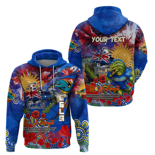 Personalised Australia Rugby Eels ANZAC Hoodie Parramatta Scratch Style