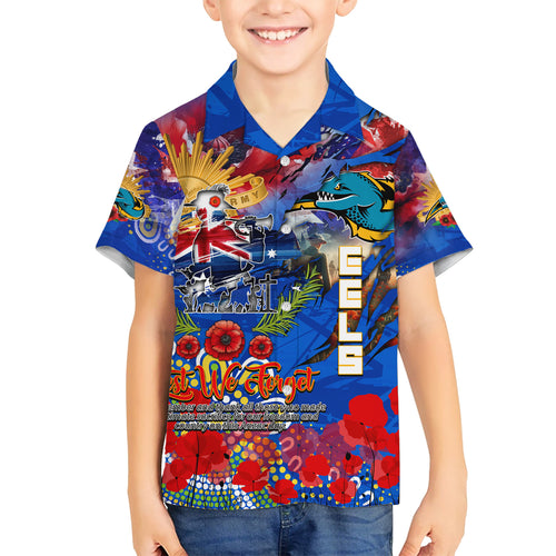 Personalised Australia Rugby Eels ANZAC Kid Hawaiian Shirt Parramatta Scratch Style