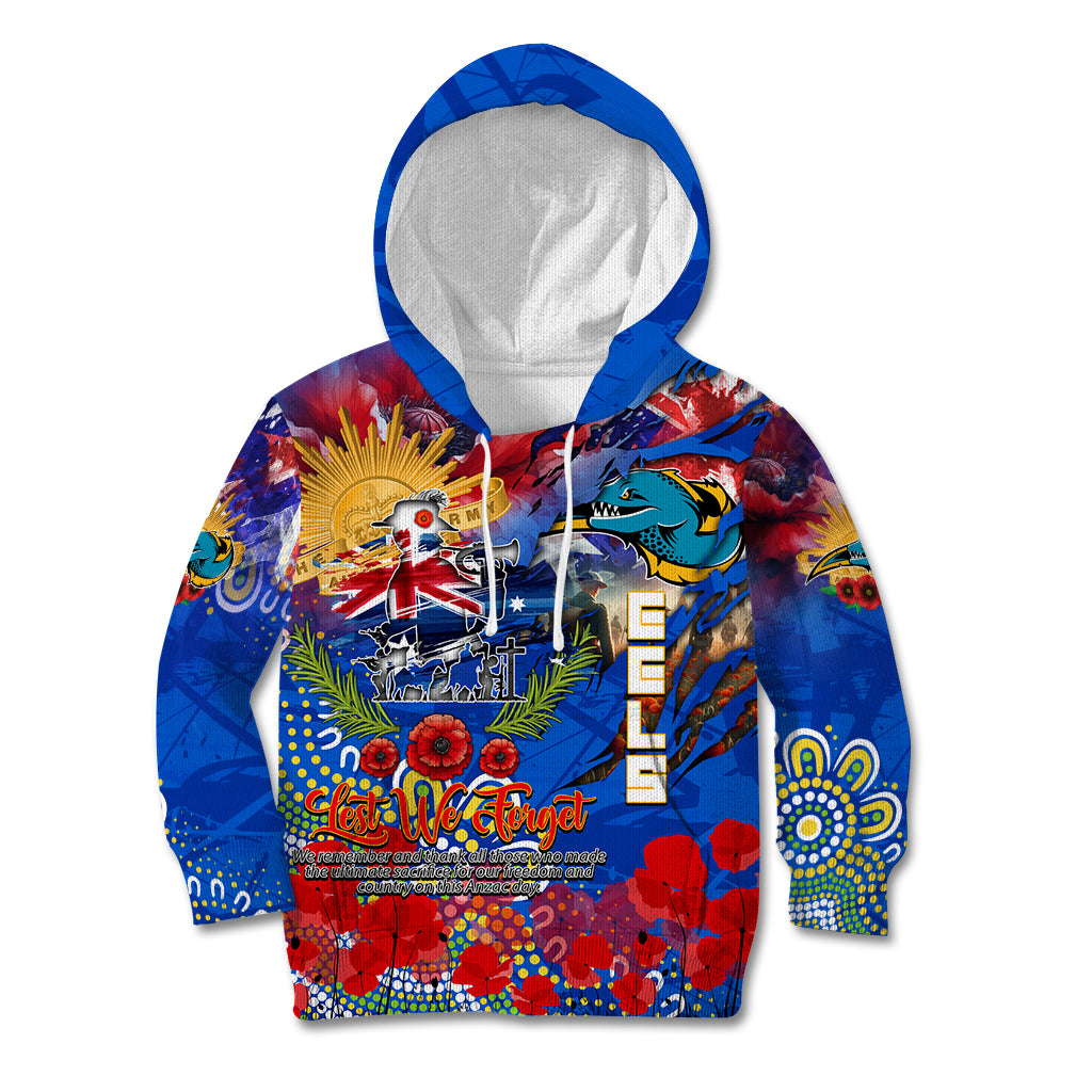 Personalised Australia Rugby Eels ANZAC Kid Hoodie Parramatta Scratch Style