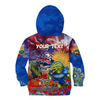 Personalised Australia Rugby Eels ANZAC Kid Hoodie Parramatta Scratch Style