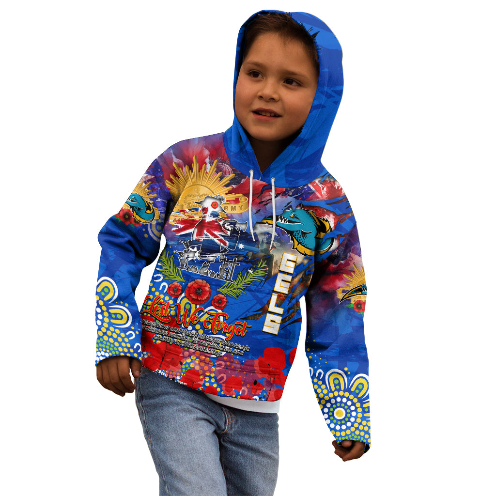 Personalised Australia Rugby Eels ANZAC Kid Hoodie Parramatta Scratch Style