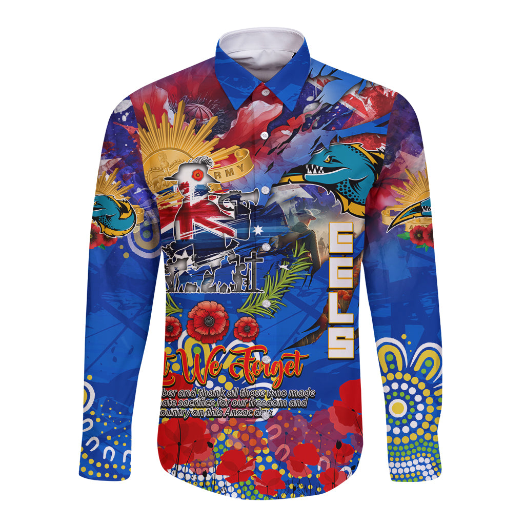 Personalised Australia Rugby Eels ANZAC Long Sleeve Button Shirt Parramatta Scratch Style