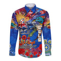 Personalised Australia Rugby Eels ANZAC Long Sleeve Button Shirt Parramatta Scratch Style