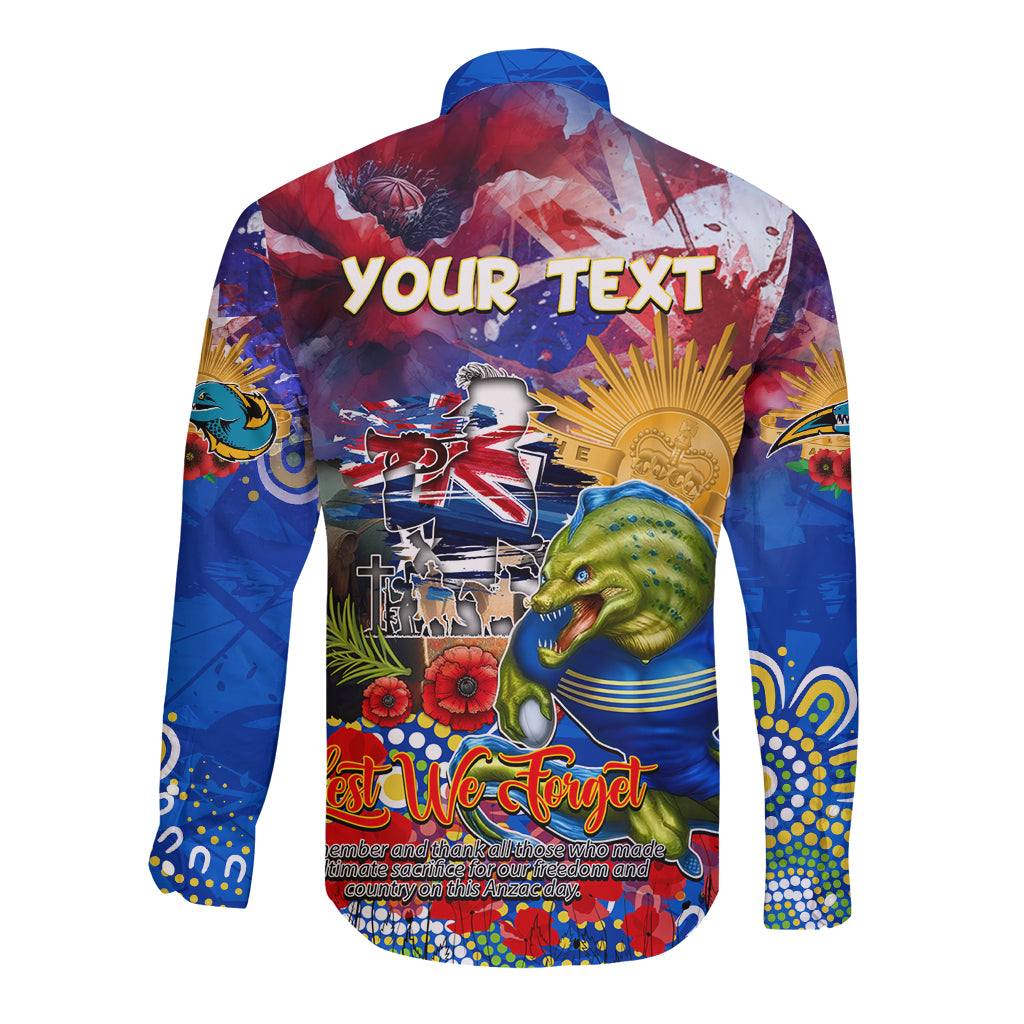 Personalised Australia Rugby Eels ANZAC Long Sleeve Button Shirt Parramatta Scratch Style