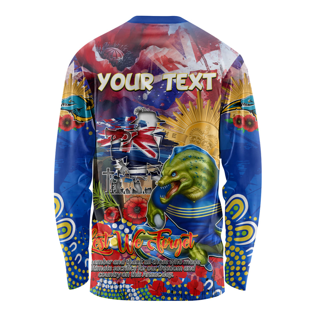 Personalised Australia Rugby Eels ANZAC Long Sleeve Shirt Parramatta Scratch Style