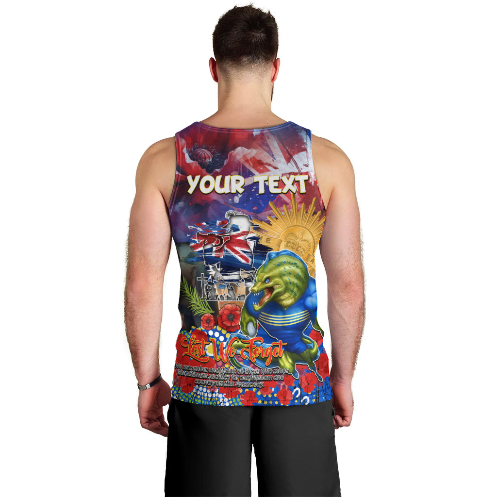 Personalised Australia Rugby Eels ANZAC Men Tank Top Parramatta Scratch Style