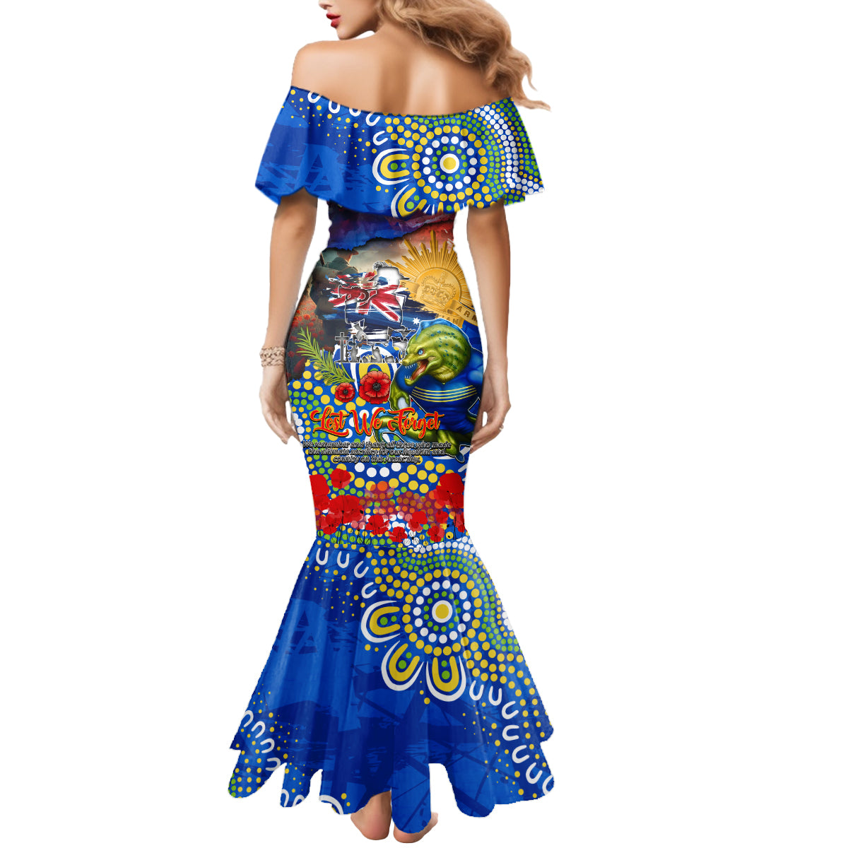 Personalised Australia Rugby Eels ANZAC Mermaid Dress Parramatta Scratch Style