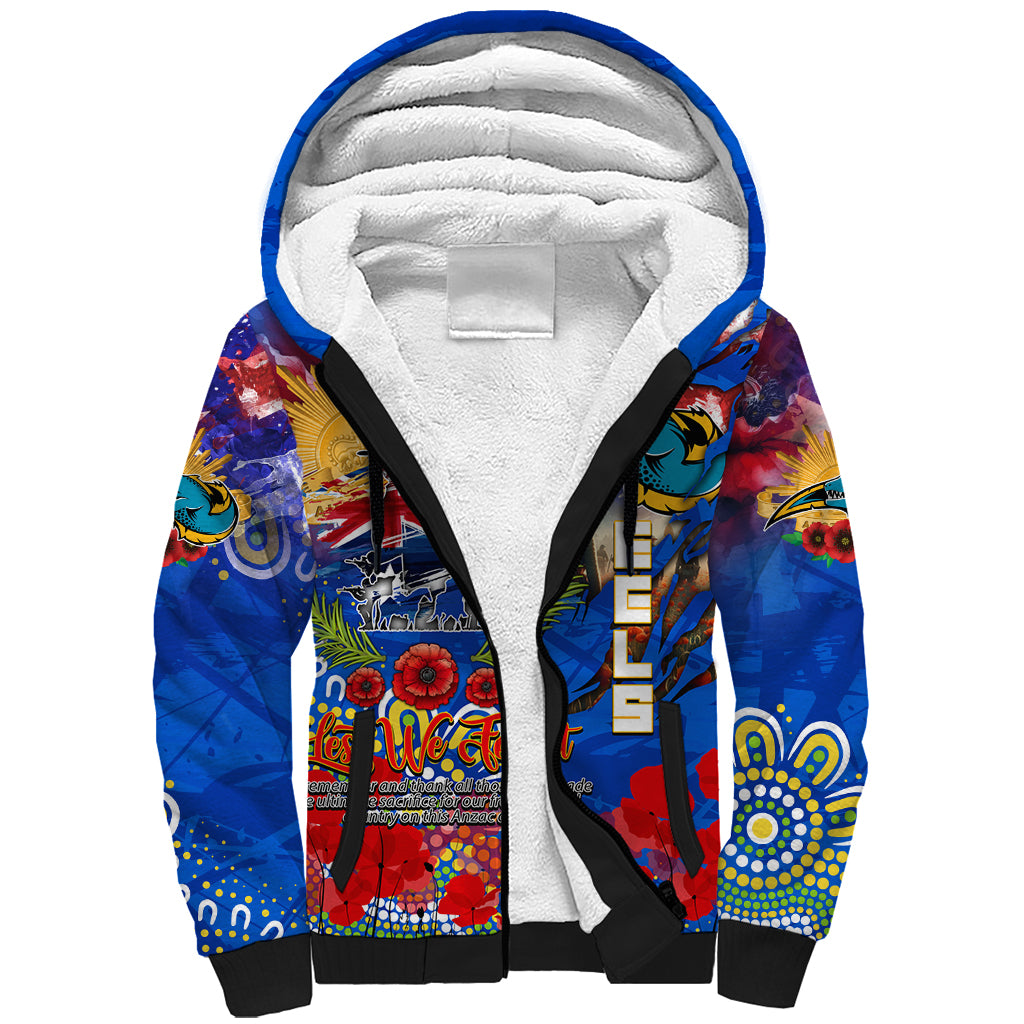 Personalised Australia Rugby Eels ANZAC Sherpa Hoodie Parramatta Scratch Style