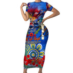 Personalised Australia Rugby Eels ANZAC Short Sleeve Bodycon Dress Parramatta Scratch Style