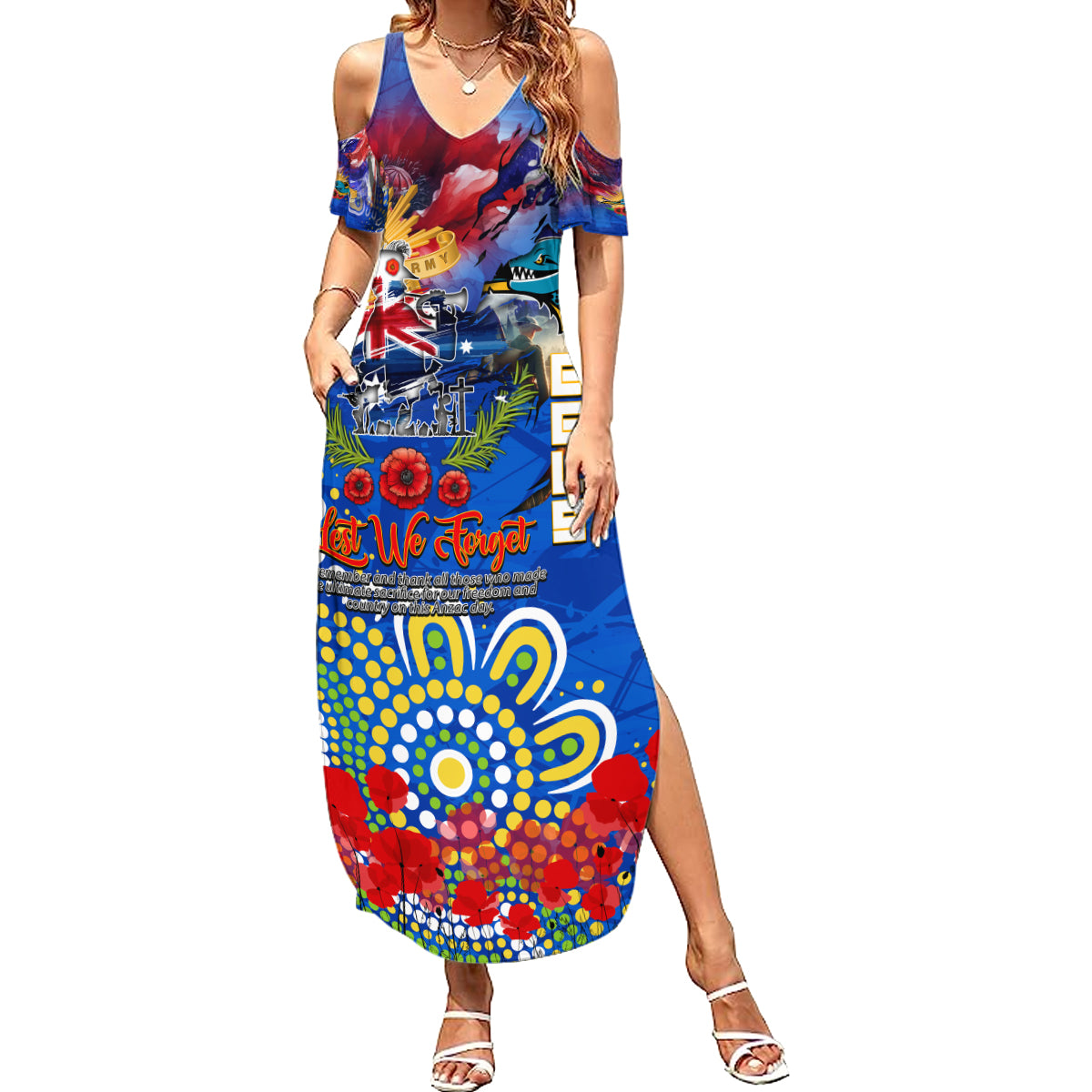 Personalised Australia Rugby Eels ANZAC Summer Maxi Dress Parramatta Scratch Style