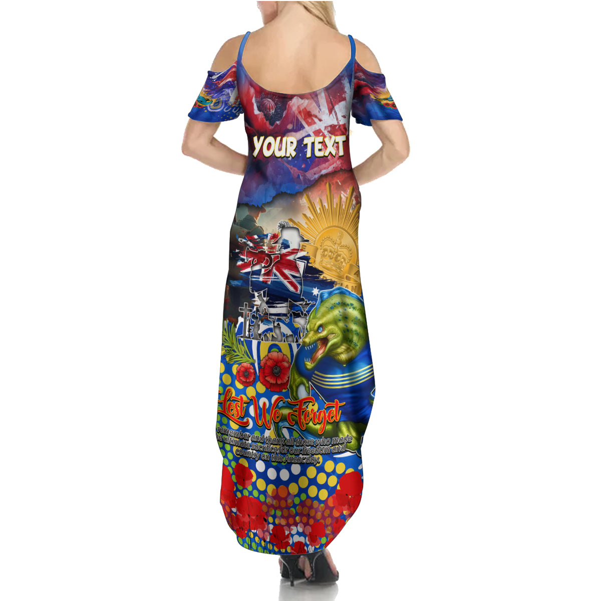 Personalised Australia Rugby Eels ANZAC Summer Maxi Dress Parramatta Scratch Style