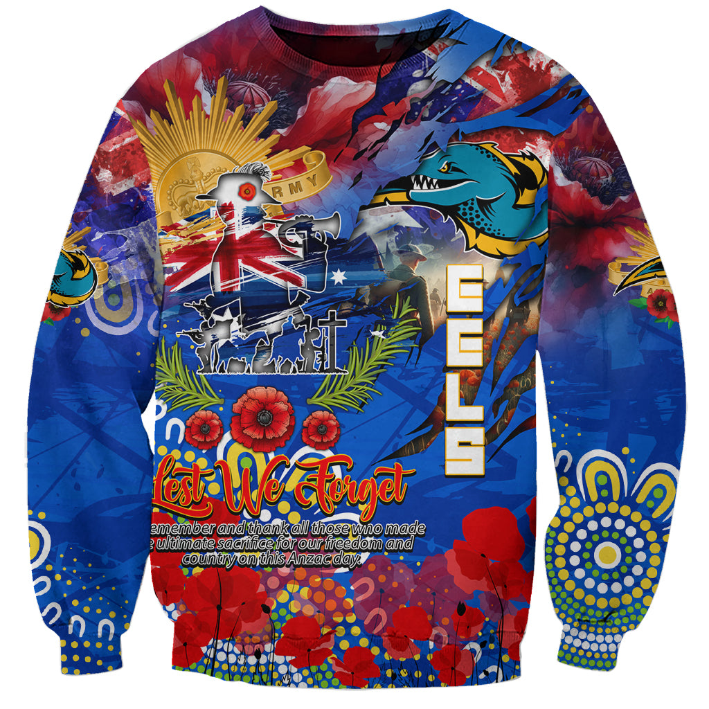Personalised Australia Rugby Eels ANZAC Sweatshirt Parramatta Scratch Style