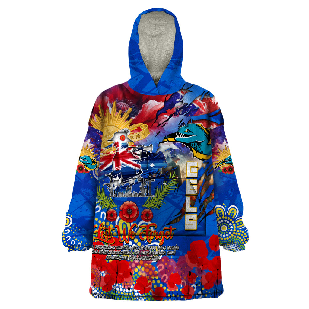 Personalised Australia Rugby Eels ANZAC Wearable Blanket Hoodie Parramatta Scratch Style