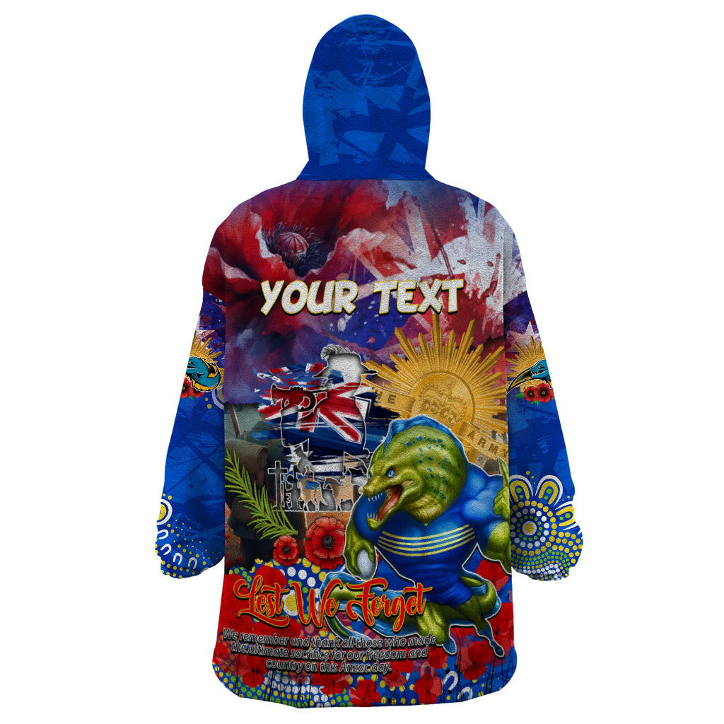 Personalised Australia Rugby Eels ANZAC Wearable Blanket Hoodie Parramatta Scratch Style