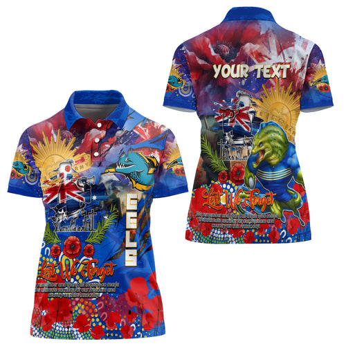Personalised Australia Rugby Eels ANZAC Women Polo Shirt Parramatta Scratch Style