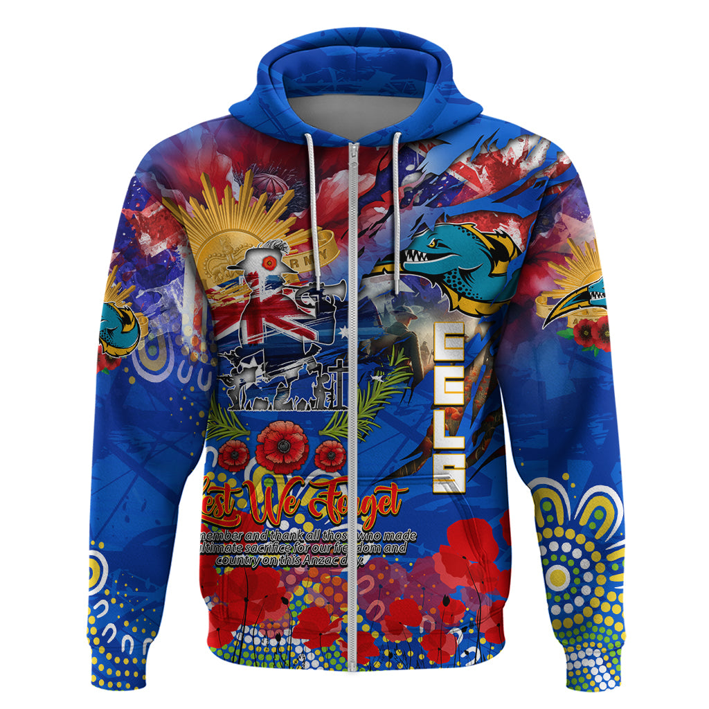 Personalised Australia Rugby Eels ANZAC Zip Hoodie Parramatta Scratch Style