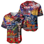 Personalised Australia Rugby Panthers ANZAC Baseball Jersey Penrith Scratch Style
