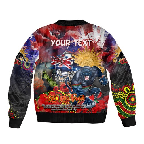 Personalised Australia Rugby Panthers ANZAC Bomber Jacket Penrith Scratch Style