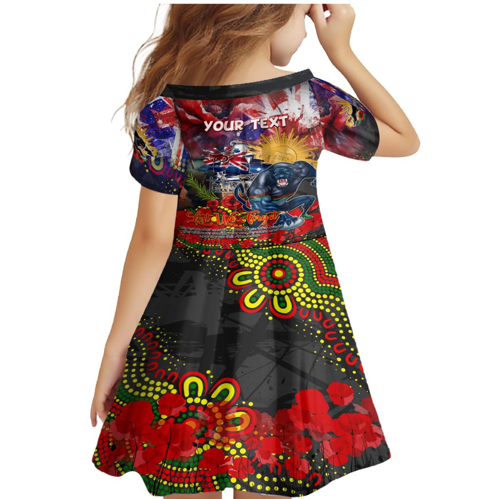 Personalised Australia Rugby Panthers ANZAC Family Matching Mermaid Dress and Hawaiian Shirt Penrith Scratch Style