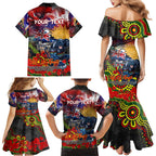 Personalised Australia Rugby Panthers ANZAC Family Matching Mermaid Dress and Hawaiian Shirt Penrith Scratch Style