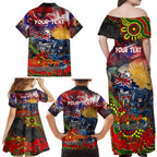 Personalised Australia Rugby Panthers ANZAC Family Matching Off Shoulder Maxi Dress and Hawaiian Shirt Penrith Scratch Style
