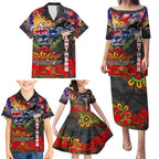 Personalised Australia Rugby Panthers ANZAC Family Matching Puletasi and Hawaiian Shirt Penrith Scratch Style