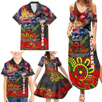Personalised Australia Rugby Panthers ANZAC Family Matching Summer Maxi Dress and Hawaiian Shirt Penrith Scratch Style