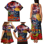 Personalised Australia Rugby Panthers ANZAC Family Matching Tank Maxi Dress and Hawaiian Shirt Penrith Scratch Style