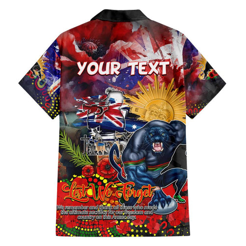 Personalised Australia Rugby Panthers ANZAC Family Matching Tank Maxi Dress and Hawaiian Shirt Penrith Scratch Style