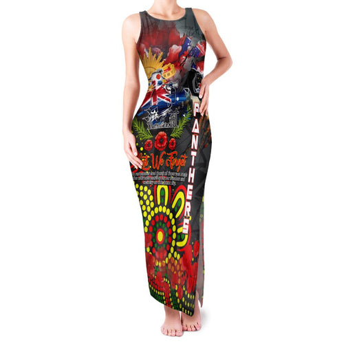 Personalised Australia Rugby Panthers ANZAC Family Matching Tank Maxi Dress and Hawaiian Shirt Penrith Scratch Style