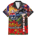 Personalised Australia Rugby Panthers ANZAC Hawaiian Shirt Penrith Scratch Style