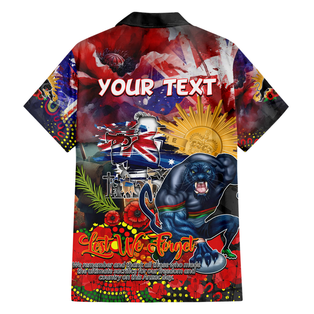 Personalised Australia Rugby Panthers ANZAC Hawaiian Shirt Penrith Scratch Style