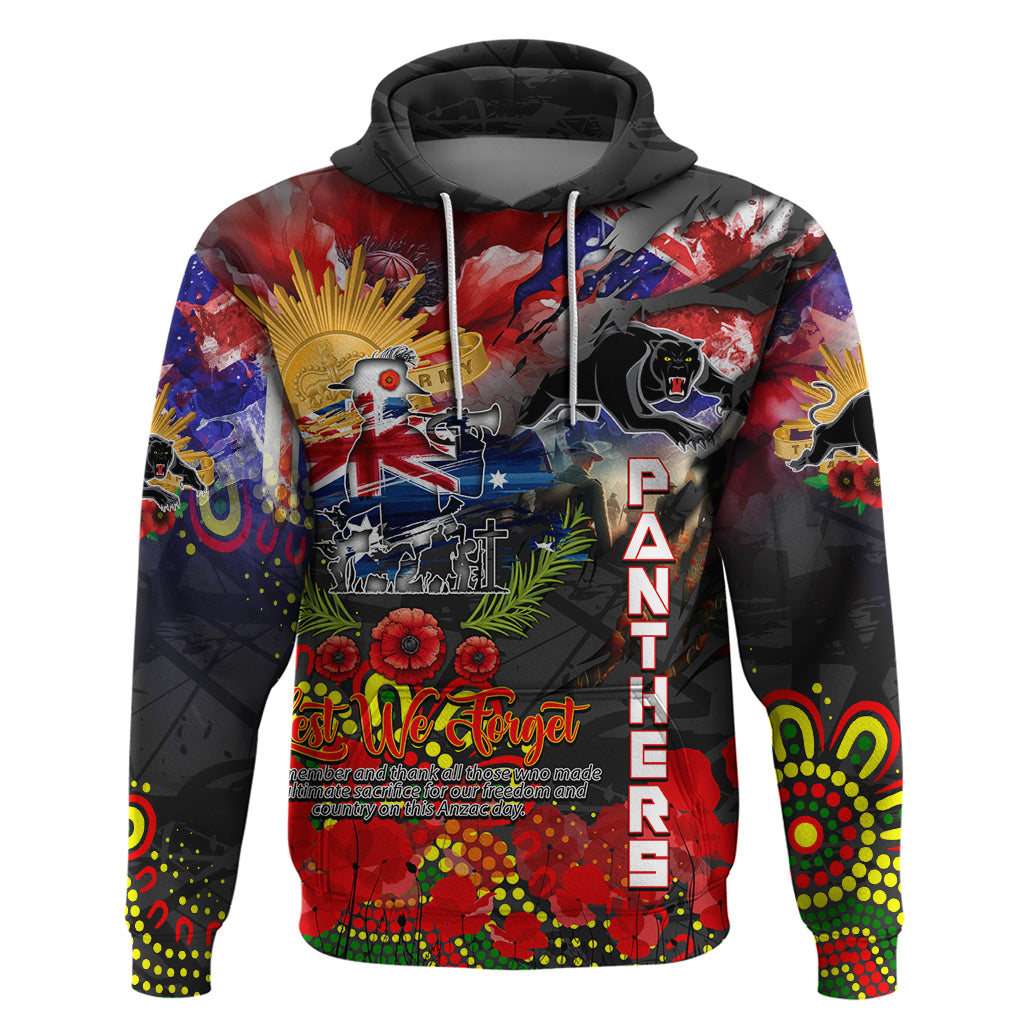 Personalised Australia Rugby Panthers ANZAC Hoodie Penrith Scratch Style
