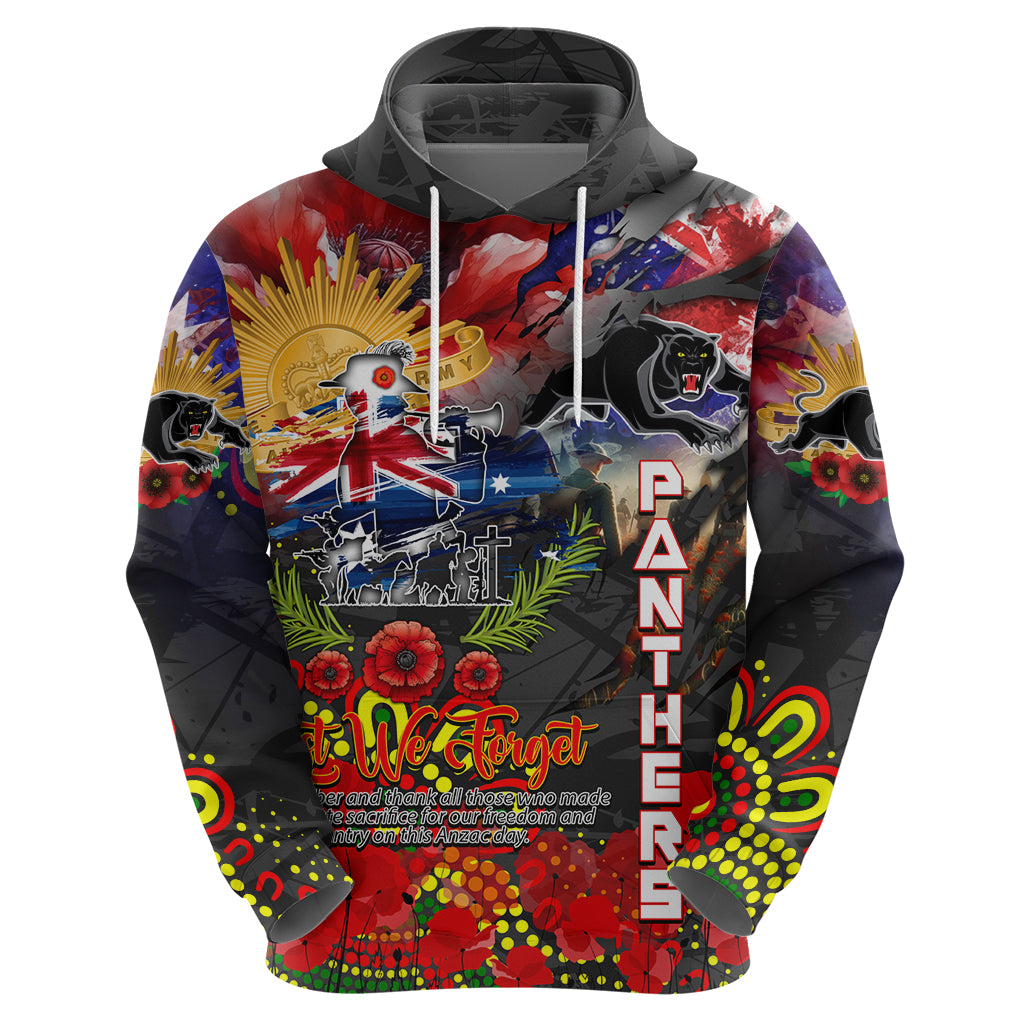 Personalised Australia Rugby Panthers ANZAC Hoodie Penrith Scratch Style