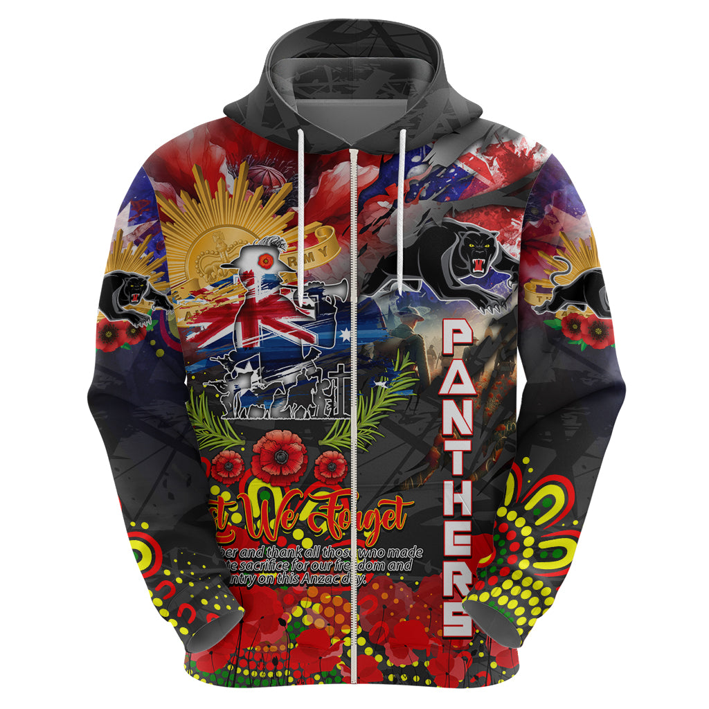 Personalised Australia Rugby Panthers ANZAC Hoodie Penrith Scratch Style