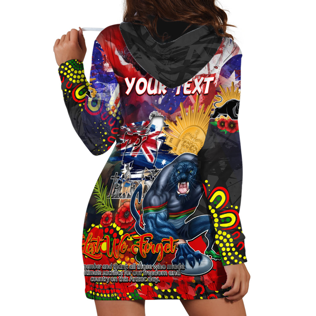 Personalised Australia Rugby Panthers ANZAC Hoodie Dress Penrith Scratch Style