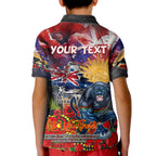 Personalised Australia Rugby Panthers ANZAC Kid Polo Shirt Penrith Scratch Style