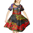 Personalised Australia Rugby Panthers ANZAC Kid Short Sleeve Dress Penrith Scratch Style