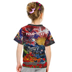 Personalised Australia Rugby Panthers ANZAC Kid T Shirt Penrith Scratch Style
