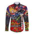 Personalised Australia Rugby Panthers ANZAC Long Sleeve Button Shirt Penrith Scratch Style