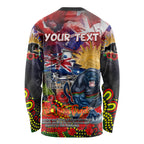 Personalised Australia Rugby Panthers ANZAC Long Sleeve Shirt Penrith Scratch Style