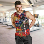 Personalised Australia Rugby Panthers ANZAC Men Tank Top Penrith Scratch Style