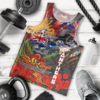 Personalised Australia Rugby Panthers ANZAC Men Tank Top Penrith Scratch Style