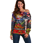 Personalised Australia Rugby Panthers ANZAC Off Shoulder Sweater Penrith Scratch Style