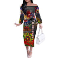 Personalised Australia Rugby Panthers ANZAC Off The Shoulder Long Sleeve Dress Penrith Scratch Style